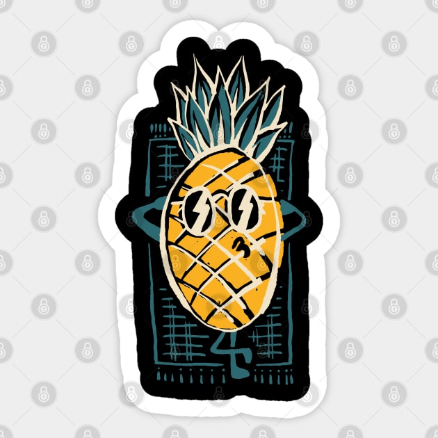 Pineapple Sunbathe Sticker by quilimo